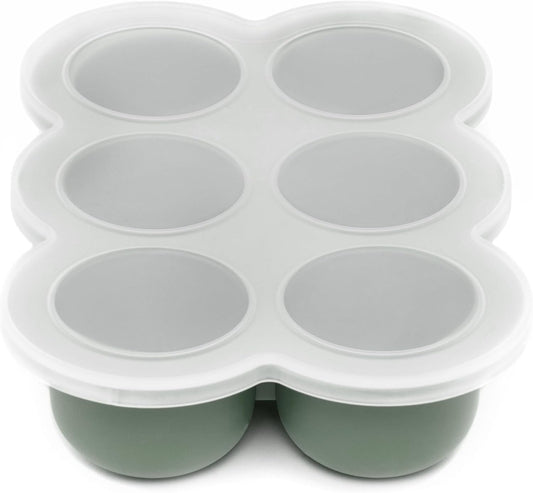 WeeSprout Silicone Freezer Tray with Clip on Lid Perfect Food Storage Container for Homemade Baby Food, Vegetable, Fruit Purees, and Breast Milk (Bright Orange, Ten 1.5 Ounce Sections)
