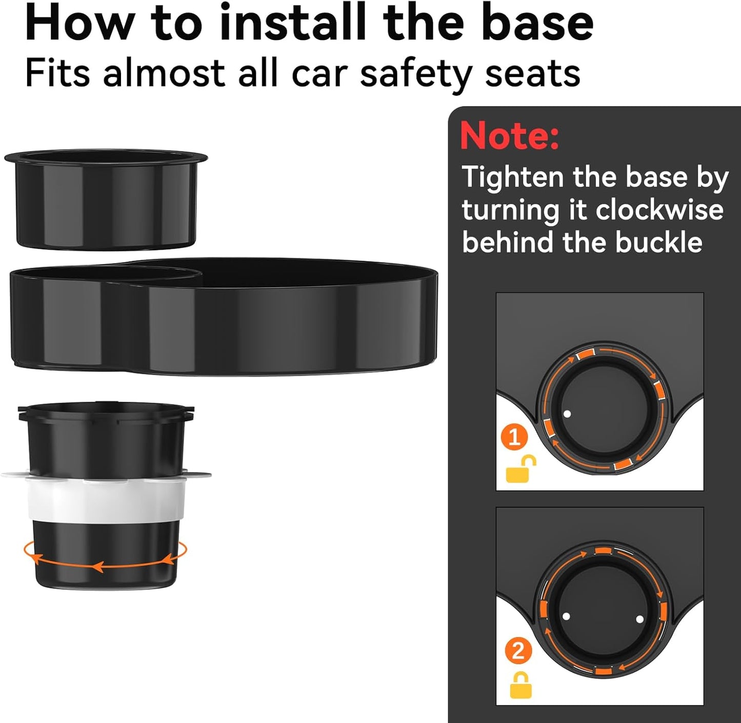 [2 Packs] Kids Car Seat Tray, Travel Tray with Cup Holder for Toddler Baby, Kids Car Seat Food Snack Organizer for Road Trip, Stroller snack Organizer Travel Must Haves Toddler Must Haves (Black)