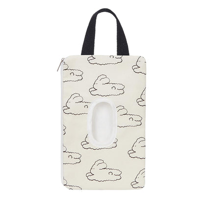 Quilted Baby Wipe Holder Quilted Wipe Pouch Portable Hanging Floral Wet Wipes Bag for Car, Stroller
