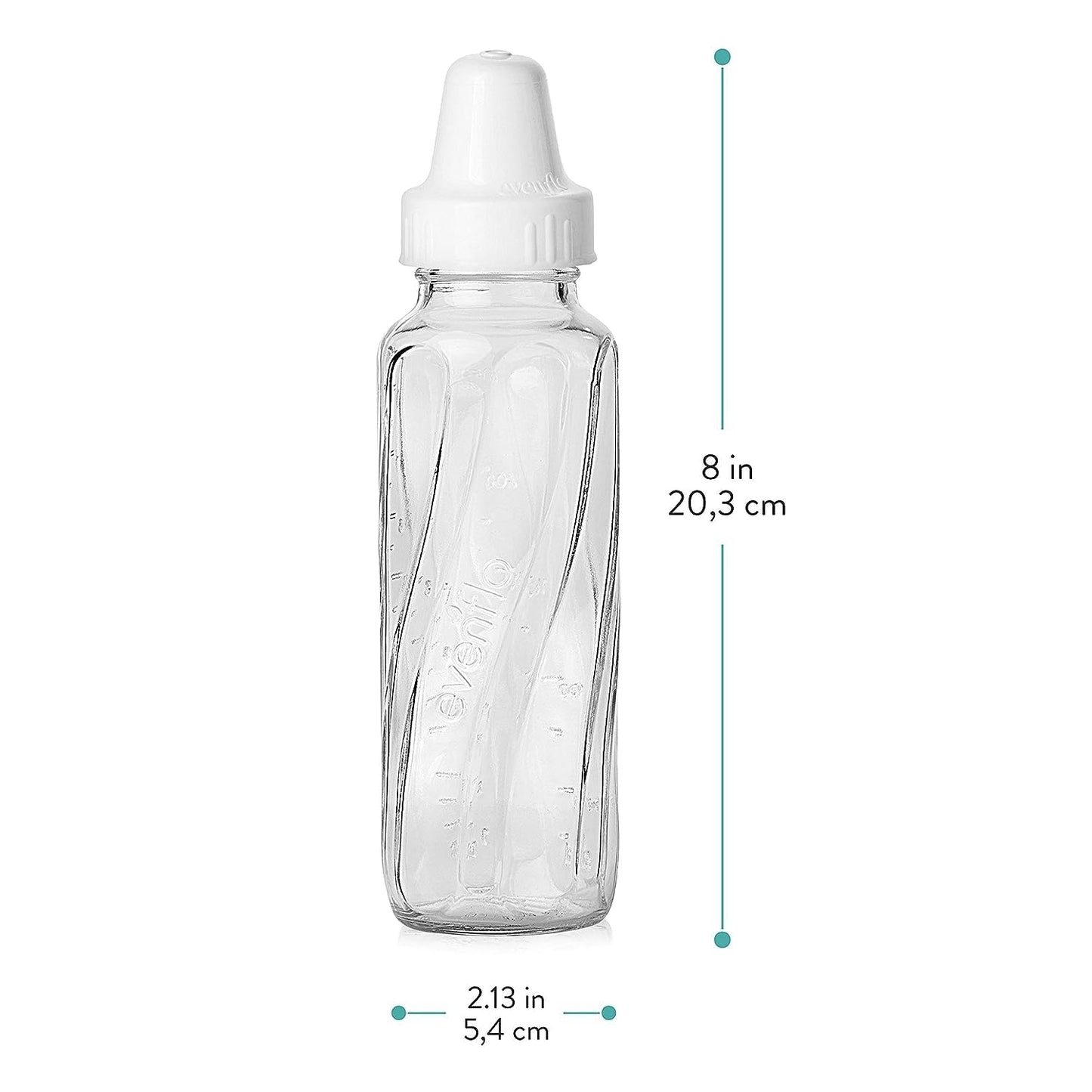 Evenflo Feeding Classic Glass Bottle, Twist Bottles, 8 Oz, 6 Bottles