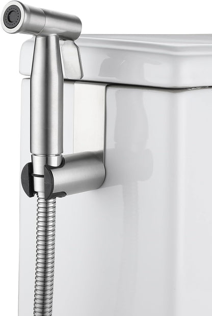 Handheld Bidet Sprayer for Toilet-Adjustable Water Pressure Jet Spray with Bidet Hose for Feminine Wash, New Premium Stainless Steel Muslim Shower Toilet Bidet Cloth Diaper Sprayer Set