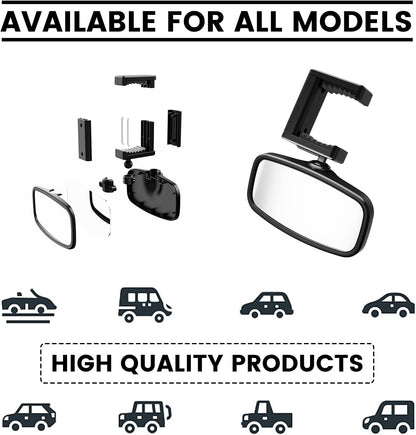 Baby Car Mirror - Easily Monitor Babies & Pets with Wide Field of View, Rear Facing for All Cars