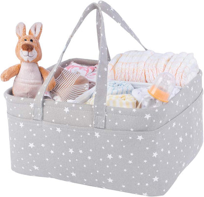 Pink Diaper Caddy Organizer for Baby Girl-Large Portable Diaper Caddy Basket for Changing Table-Diaper Organizer Caddy-Car Travel Tote Bag-Newborn Registry Baby Shower Basket for Diapers & Wipes