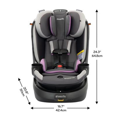 Evenflo Revolve360 Slim 2-in-1 Rotational Car Seat with Quick Clean Cover (Salem Black)