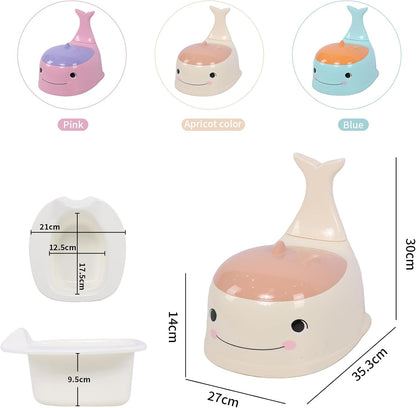 Potty Seat Baby Training Chair Boys Girls Toddler Whale Comfortable children 1-5 years old Baby toilet Animal seat with lid back potty trainer (Pink)