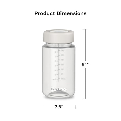 Baby Brezza Replacement Breastmilk Cooler Storage Bottles, Plastic, 10 oz, 4-Pack