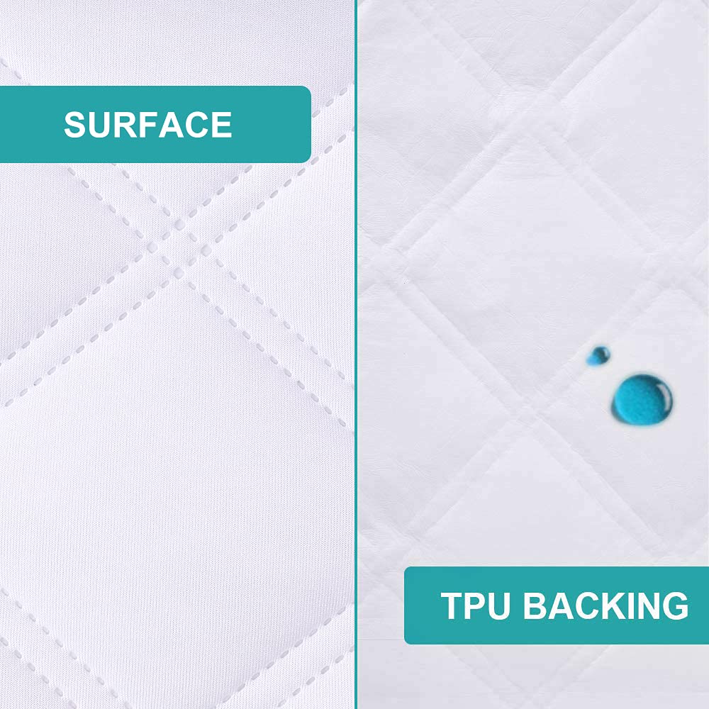 Yoofoss Waterproof Bassinet Mattress Pad Cover 2 Pack Fit for Rectangle Bassinet Mattress, Baby Bassinet Mattress Protector for Boys and Girls 34X19in