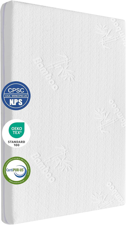 36.5x25 Playard Mattress for Trend: 1.5" Thick Dual Sided Gel Memory Foam Bassinet Mattress Fit for Dream On Me Nest/Zodiak/Zoom Portable, Pamo Babe Deluxe and Baby Trend Playard