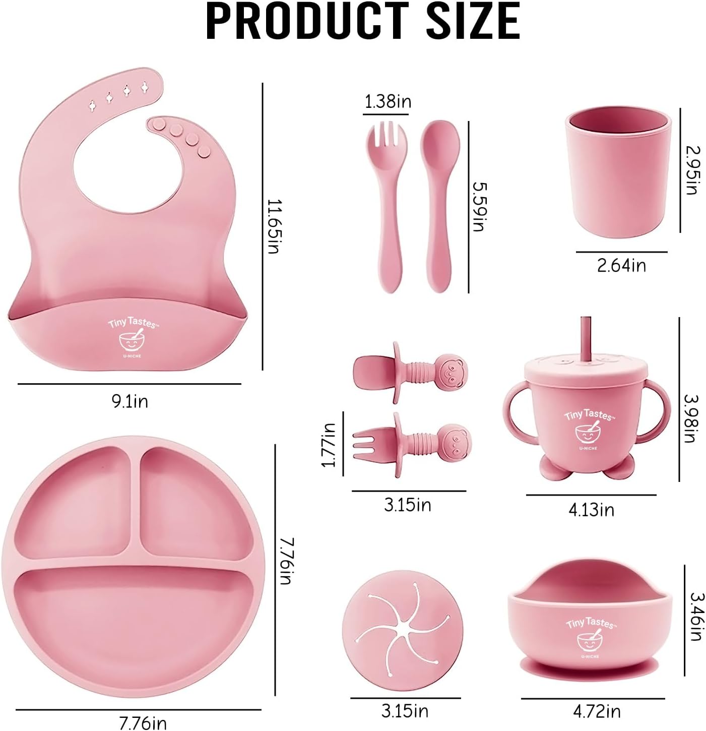 10-Piece Silicone Baby Feeding Set – BPA-Free, Spill-Proof Suction Plate, Bowl, Bib, Snack Cup & Utensils | Dishwasher Safe, Baby Gift Ready (Blue)
