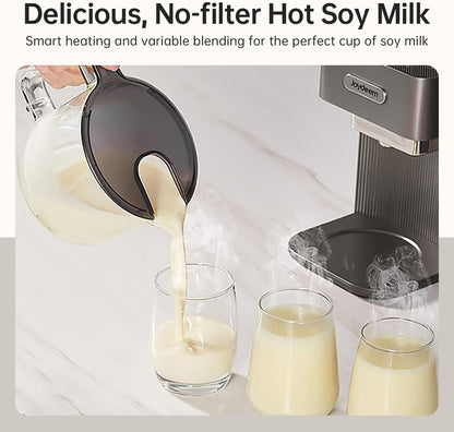Joydeem Automatic Soymilk Maker Machine, Hot Cooking Blender for Soymilk, Nutmilk, Paste, Baby Food and Juice, 300-600ml Adjustable Capacity, Gray, JD-PB270, 800W
