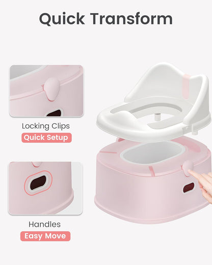 3-in-1 Toddler Potty Training Toilet for Boys and Girls with Soft Cushion Multi-use Baby Potty Chair for Toddlers 1-3 Training Potty Seat Toddler Toilet Baby Potty Training Seat with Step Stool