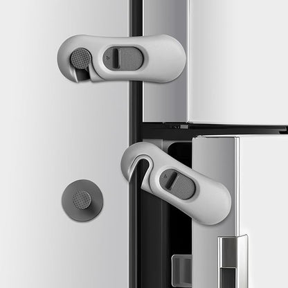 5-Pack Child Proof Refrigerator Lock with 3M Adhesive, Baby Child Safety Cabinet Locks, Kids Safety Fridge Locks for Oven Drawers Freezer Door Latches- Grey
