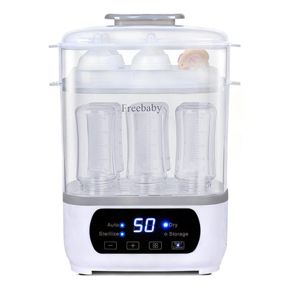 Freebaby Baby Bottle Sterilizer and Dryer,4 in 1 Electric Steam Sanitizer and Dryer for All Baby Bottle,Bottle Sanitizer for Pacifiers&Breast Pump Accessories,8 Bottles Capacity