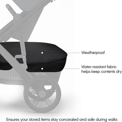 Stroller Basket Cover for UPPAbaby Vista V2 & V3 Accessories – Water-Resistant Storage Protector, Conceals Items, Easy Clip-On Access