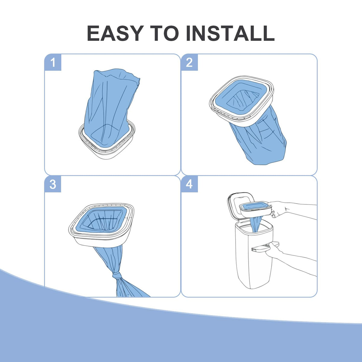 Jumbo+ Square Refills Disposal Bags Refill Compatible with Diaper Genie Compact, Classic and Select Pails,Hold Up to 1080 Newborn-Sized Diapers Per Refill,3 Packs