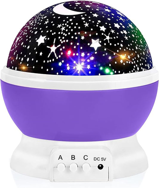 Night Light for Kids, Toys for 3 4 5 6 7 8 Year Old Boys Girls, Star Projector 360 Degree Rotation - 4 LED Bulbs 12 Light Color Changing with USB Cable, Romantic Gifts for Men Women Children