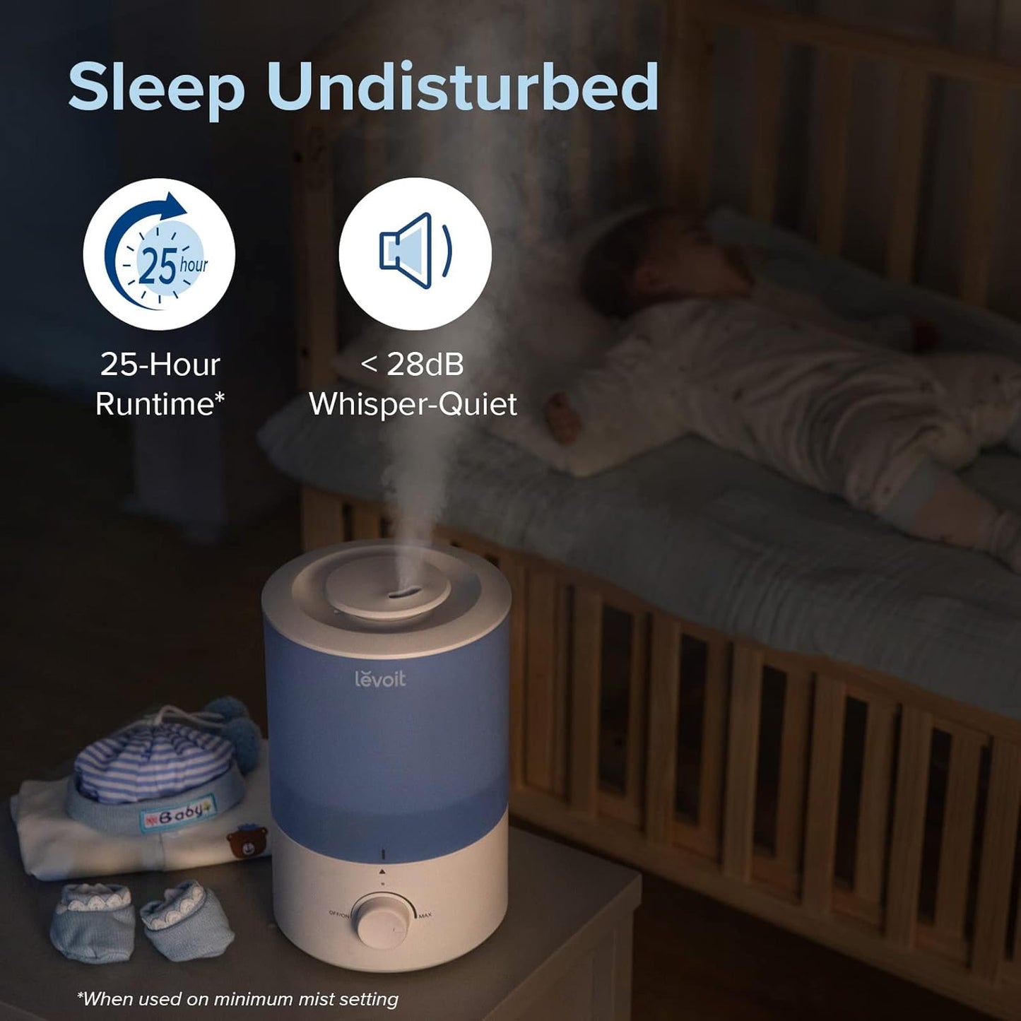 LEVOIT Dual 200S Smart Humidifiers for Bedroom, Top Fill, Customize Humidity for Home, Baby Nursery & Plants with Humidistat, Essential Oil Diffuser, Schedule, Timer, APP & Voice Control, 3L, Blue