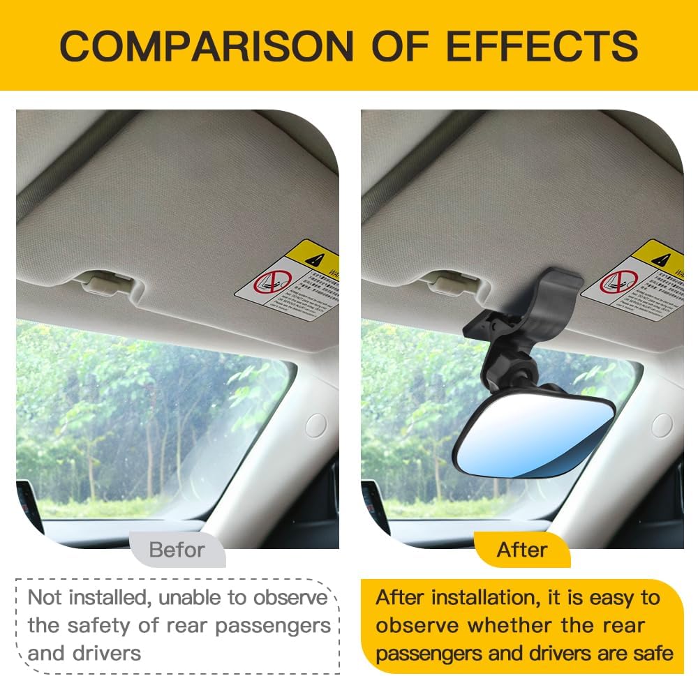 Baby Car Mirror, Car Seat Mirror For Baby Rear Facing, 360° Rotation For Viewing Rear Passengers, Suitable For Most Cars, SUVs, Trucks, Etc