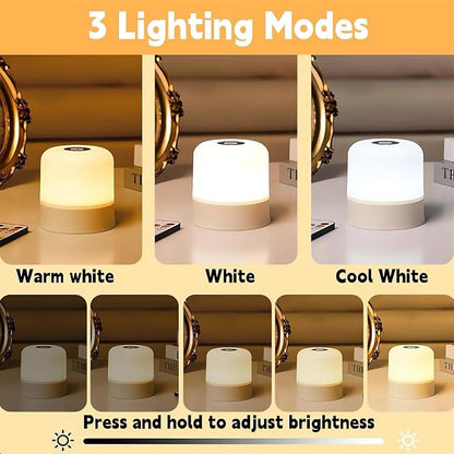 Baby Night Light 3 Colors Egg Light for Nursery Rechargeable Nursery Night Light Small Cordless Table&Bedside Lamp Eye Caring Dimmable LED Touch Night Lamp for Kids, Toddler, Nursing