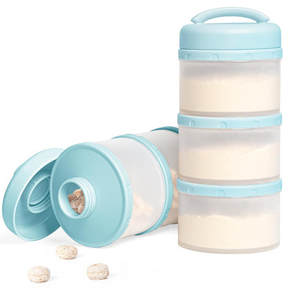 Termichy Stackable Formula Dispenser Portable Milk Powder Container, 2 Pack, Warm Grey