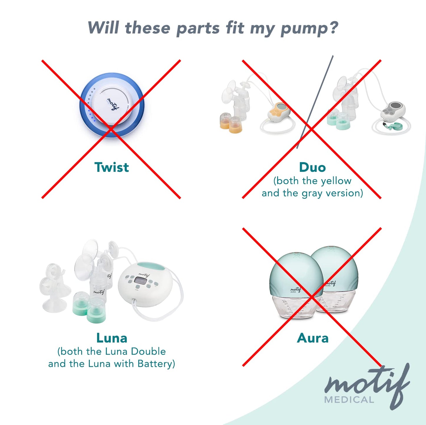 Motif Medical Replacement Slow Flow Nipples for Luna Baby Bottle - Dishwasher-Safe, Silicone Newborn Bottle Nipples - Baby Bottle Nipples for Comfortable Feeding (2 Nipples Included)