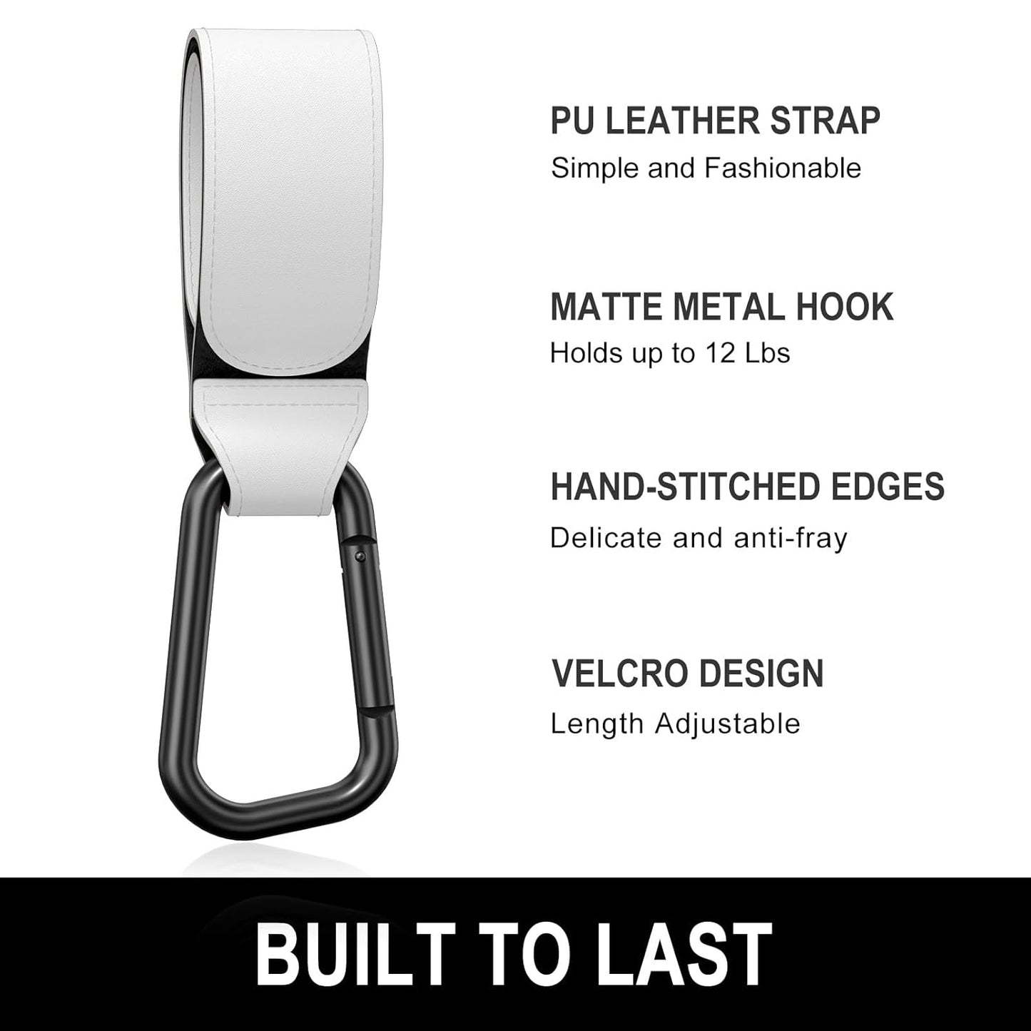 Baby Stroller Hooks for Hanging Bags, Universal Stroller Clips Accessories, Mommy Hook for Diaper Bag, Shopping Cart, Purse, Backpack - 2 Pack, Abstract Leaf