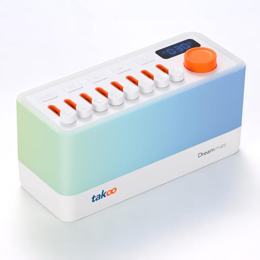 TAKOO 3-in-1 Sleep Sound Machine/Portable Bluetooth Speaker/12 Colors Night Light, Mixable 8 Nature Sounds & White Noise Machine, Sleep Timer for Sleep Aid