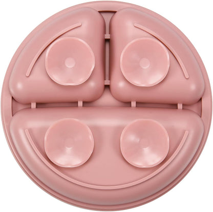 PandaEar 2 Pack Toddler Divided Suction Plates with 2 Spoons 2 Forks for Babies | Silicone Baby Led Weaning Supplies Self Feeding Eating Utensils | BPA-Free Baby Feeding Set - Pink