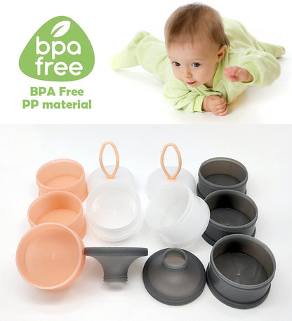 Baby Formula Dispenser, Formula Container, BPA Free, 4 Layers, Baby Feeding Travel Storage Container, Portable Milk Powder Dispenser Container, Non-Spill Stackable Baby Snack Storage Container