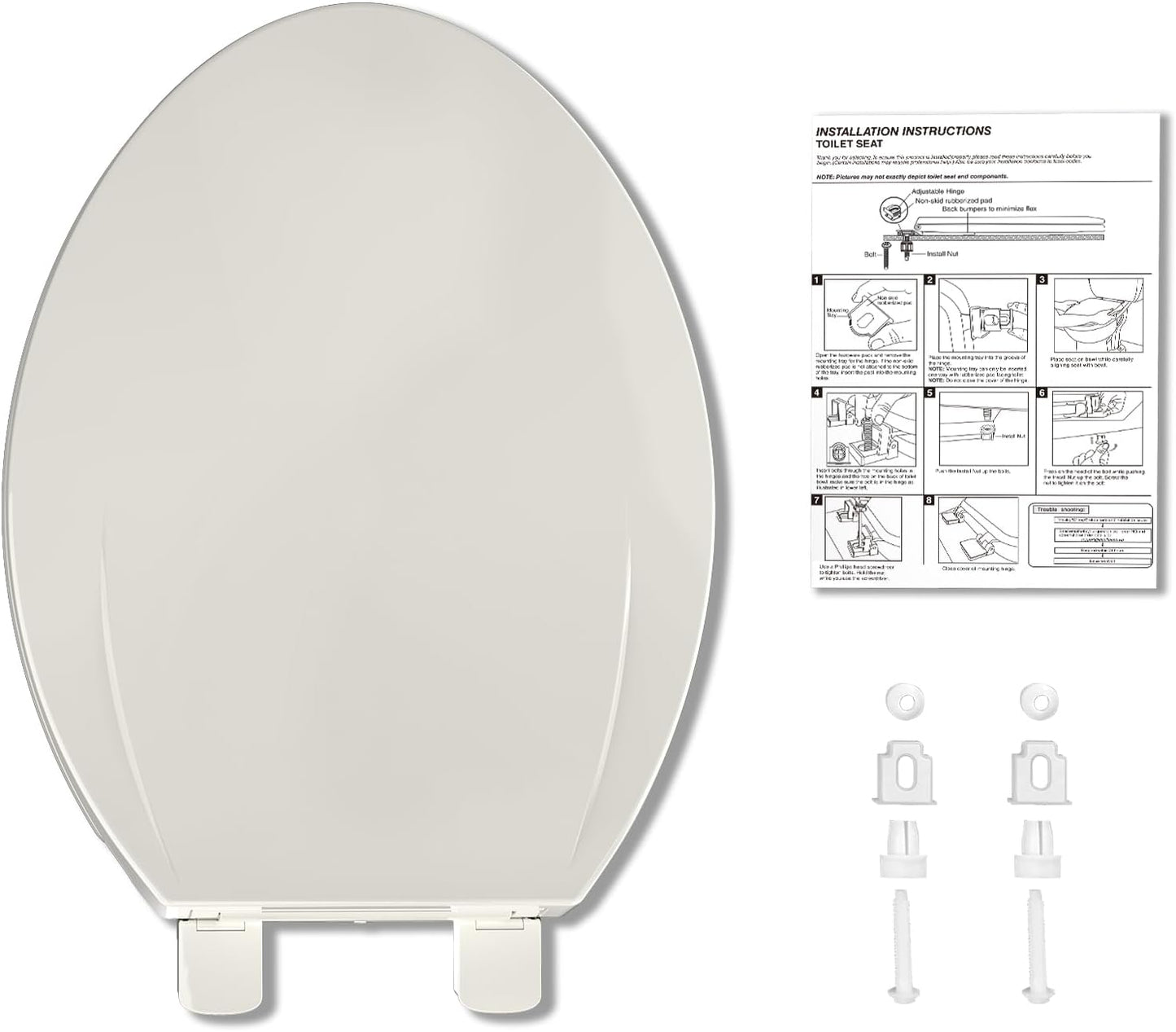 Toilet Seat Round,Toilet Seat with Toddler Seat Built in, Potty Training Toilet Seat Round Fits Both Adult and Child, with Soft Close,Easy Install and Clean - White, Round