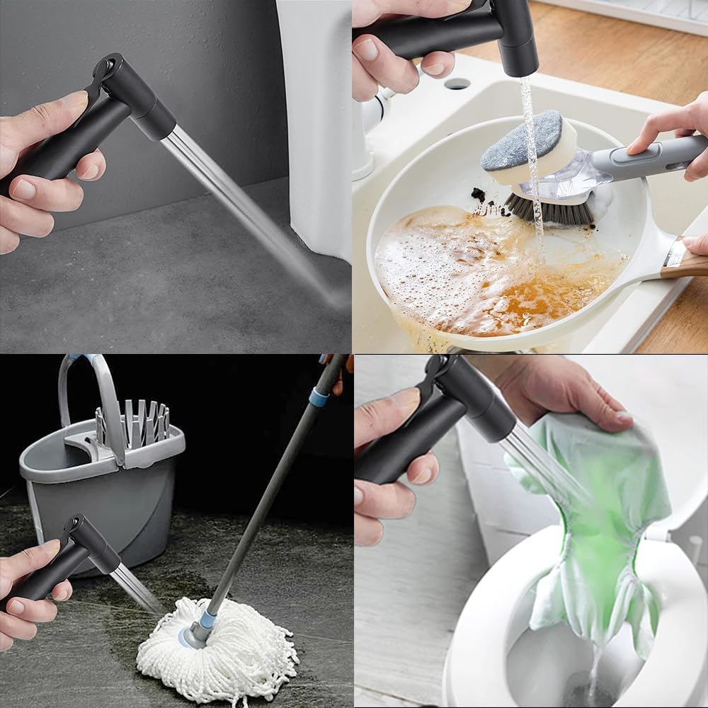 Handheld Bidet Sprayer for Toilet Kit,Stainless Steel Muslim Shower Toilet Bidet Faucets Attachment Set with T-Valve,Adjustable Water Pressure,Toilet Hose Sprayer,Cloth Diaper Spraye for Baby Wash