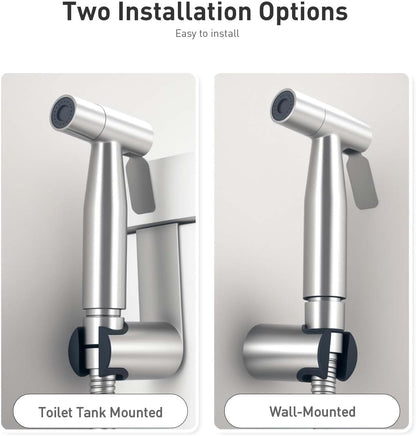 Handheld Bidet Sprayer for Toilet, IDMAX Jet Sprayer for Toilet Muslim Shower Set with 49-inch Hose and Bracket, Adjustable Bidet Attachment Water Pressure Controlfor Feminine Wash