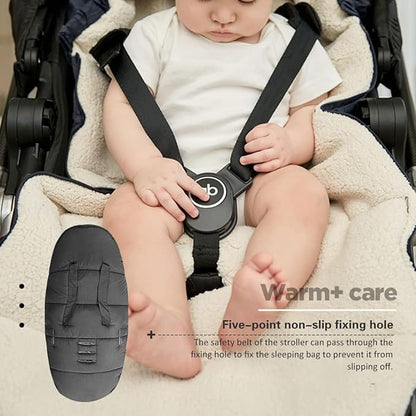 Waterproof Thickened Universal Stroller Blanket - Baby/Toddler Stroller Footmuff, Sleeping Bag & Bunting, Cold-Weather Winter Cover（Dark Grey）