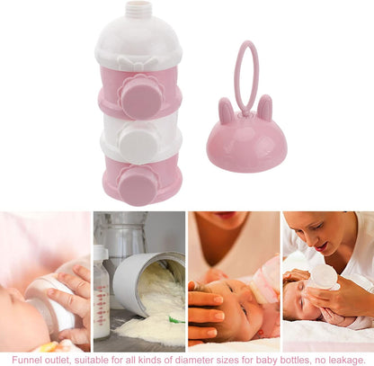 Kisangel Stackable Formula Dispenser 3 Layer Baby Milk Powder Dispenser Travel Milk Powder Container for Non- Spill Portable Home Storage