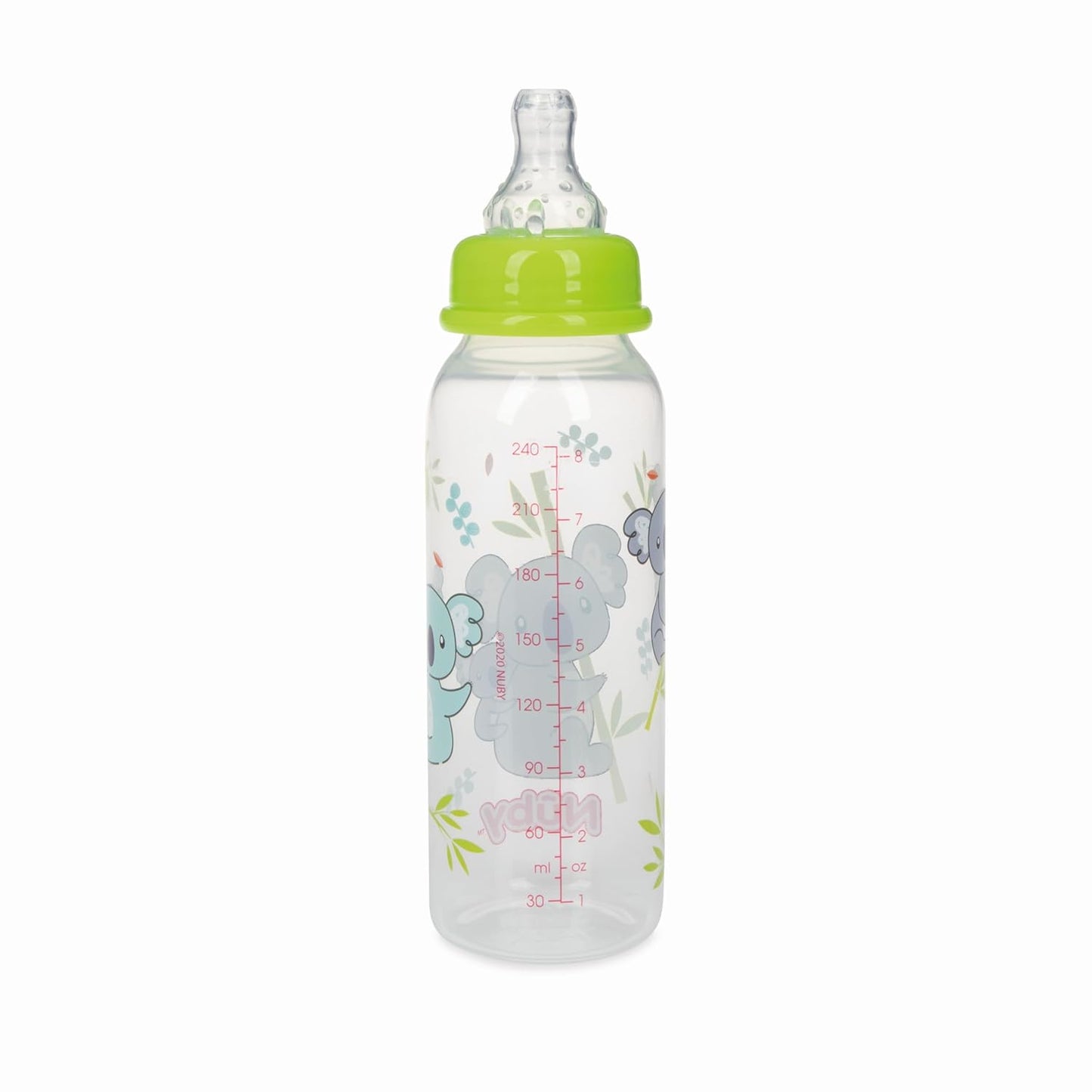 Nuby Printed Non-Drip 8oz Bottle, 3 Pack, Neutral