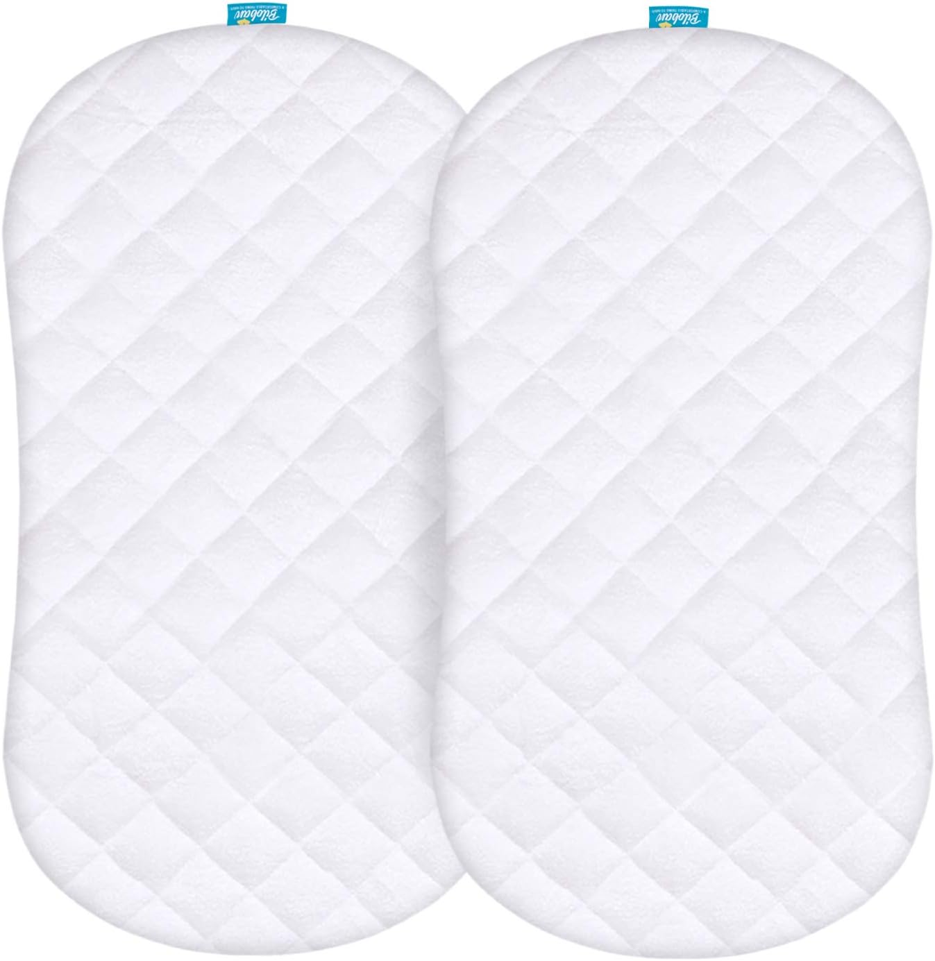 Bassinet Mattress Pad Cover for BCOL and bonbay Baby Bassinet Bedside Sleeper, 2 Pack, Waterproof Quilted Ultra Soft Surface