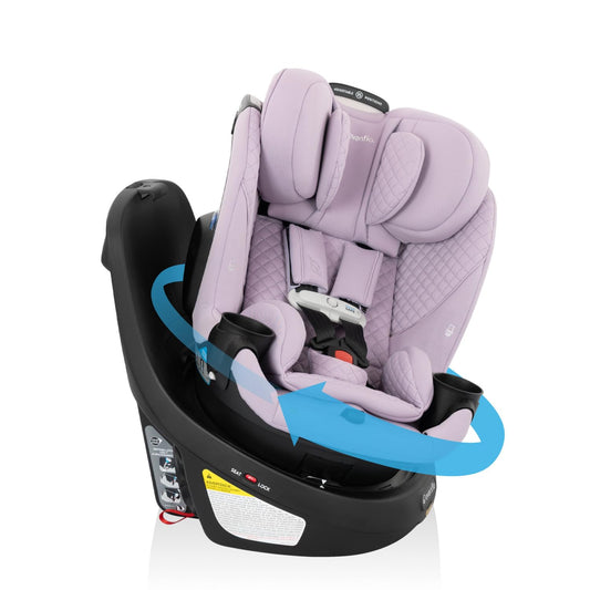 Evenflo Revolve360 Slim 2-in-1 Rotating Car Seat with Green & Gentle Fabric (Travertine)