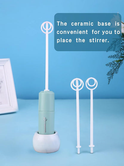 Handheld Electric Formula Stirrer,Electric Milk Frothers,Handheld Drink Mixer (Blue)