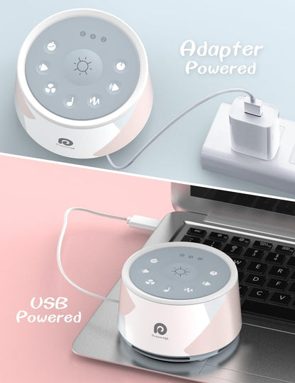 Dreamegg D1+ Sound Machine & Alarm Clock - Sound Machine for Sleep, White Noise Machine with 29 Soothing Sounds, Night Light, 0-100% Dimmable, White Noise Alarm Clock for Bedrooms Adults Baby