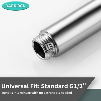 BARROCK 2 Pack Bidet Sprayer Head Only, Stainless Steel Handheld Shattaf Jet Spray for Toilet, Baby Cloth Diaper Sprayer with Adjustable Water Pressure Control, Brushed Nickel