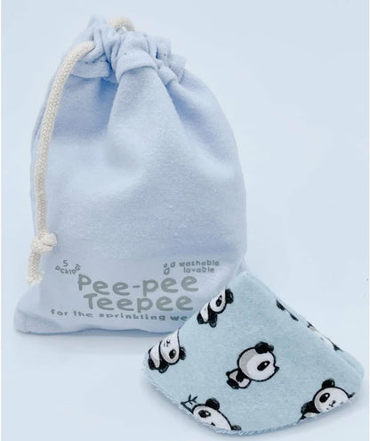 Beba Bean - Pee Pee Teepee for Baby Boy - Reusable & Washable Pee Shield for Diaper Changing - Baby Shower Gifts for Boys - Li’l Monkey Cotton Cloth - Laundry Bag - Set of 5 Covers