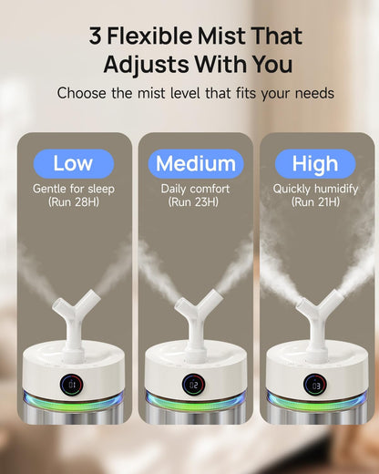 Feekaa Stainless Steel Humidifier Dishwasher Safe, 6L/1.6Gal Cool Mist Humidifiers for Bedroom, Easy to Clean Humidifier Large Room with Diffuser, Humidifiers for Baby Nursery Living Room Office Plant