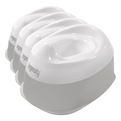 Ingenuity Ready Set Go Potty Training Toilet, Removable Bowl, Non-Skid Bottom, Wide Stable Base, Age 18 Months & Up, White & Grey