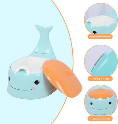 Potty Seat Baby Training Chair Boys Girls Toddler Whale Comfortable children 1-5 years old Baby toilet Animal seat with lid back potty trainer (Pink)