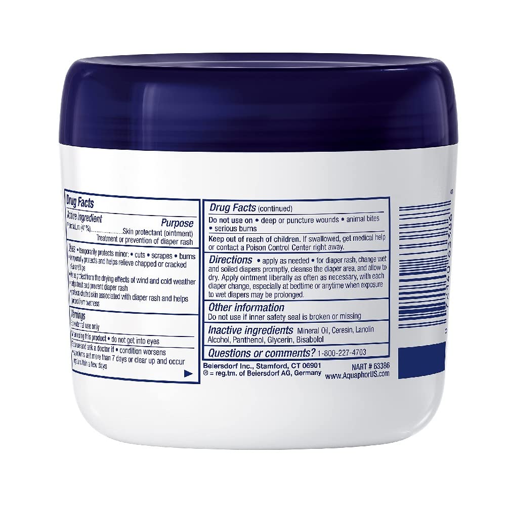 Aquaphor Baby Healing Ointment (14 Oz) + 3-in-1 Diaper Rash Cream (3.5 Oz), Hypoallergenic and Fragrance Free Skin Care Set for Babies