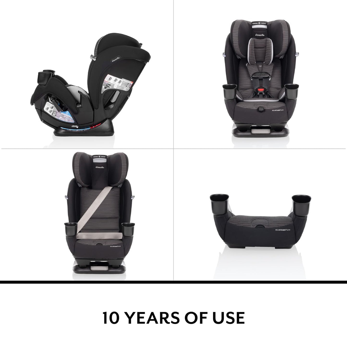 Evenflo All4Stages Slim 4-in-1 Convertible Car Seat (Baldwin Gray)