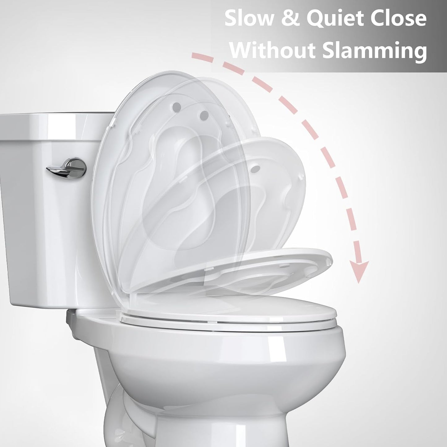 Toilet Seat Round,Toilet Seat with Toddler Seat Built in, Potty Training Toilet Seat Round Fits Both Adult and Child, with Soft Close,Easy Install and Clean - White, Round