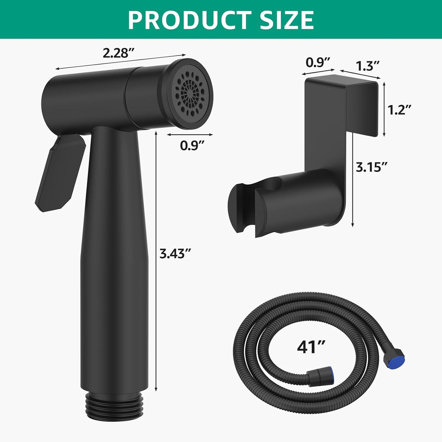 Handheld Bidet Sprayer for Toilet Brushed Nickel with Leakproof Hose,Stainless Steel Cloth Diaper Sprayer,Adjustable Water Pressure,Dual Mode Wall/Toilet Mount Jet Spray for Baby Feminine Senior Wash