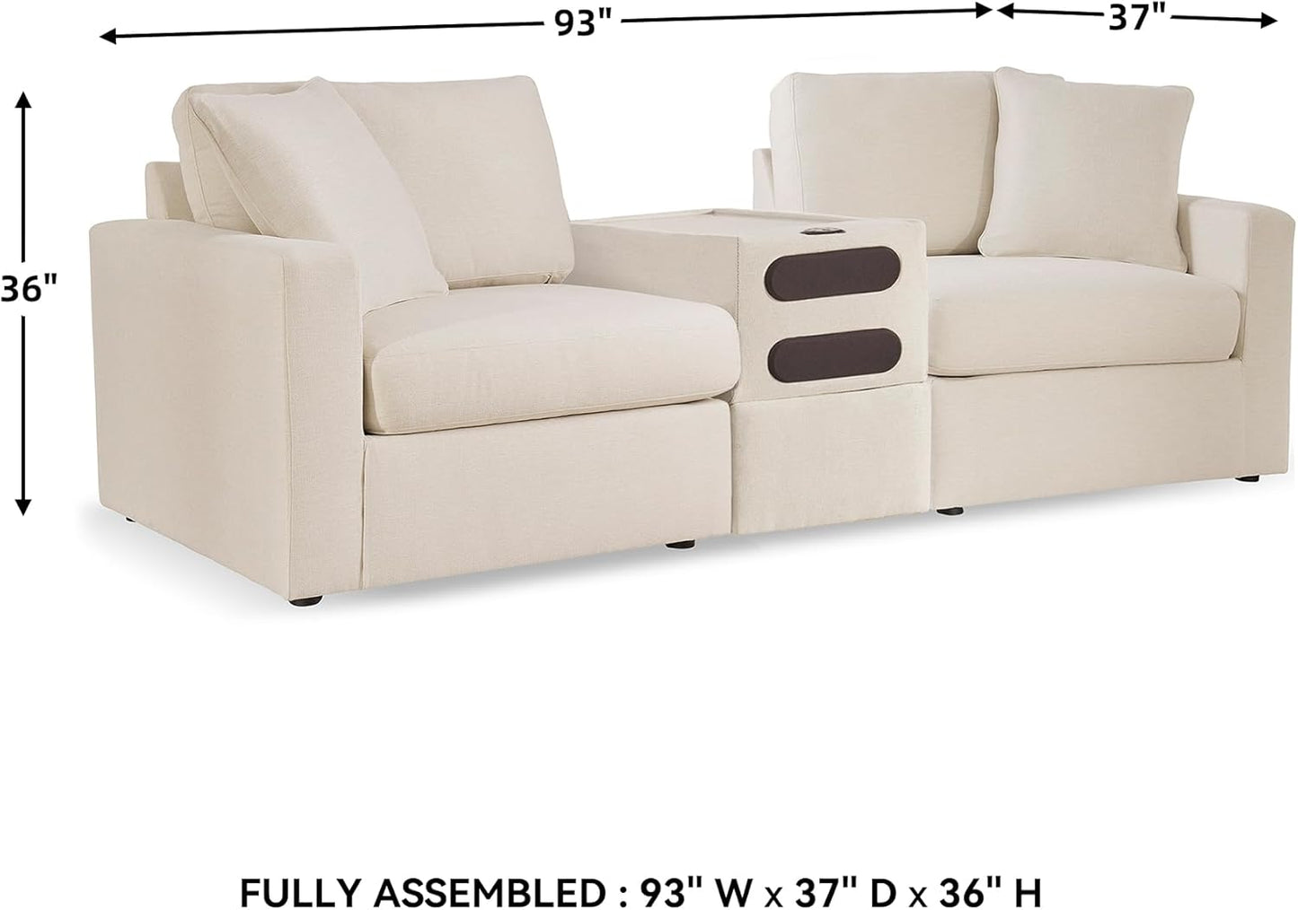 Signature Design by Ashley Modmax Coastal Press-Back Swivel Glider Rocker Recliner with Machine Washable Cover, Hidden Storage Compartments and 2 Bolster Pillows, Beige - Colors B