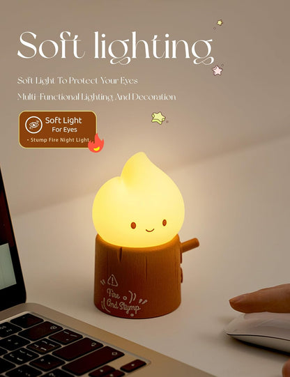 3pcs Cozy Campfire Nightlight Kits, Soothing Nature Sounds, White Noise Night Light for Baby Adult, Rechargeable, Cute Flame Lamp, Best Gift for Kids Bedrooms Camping Trips